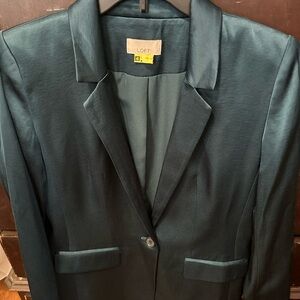 LOFT Deep Teal Single-Button Blazer